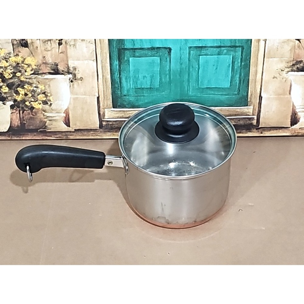 Revere Ware Copper Clad Bottom 1 1/2 Quart 1.5 qt Sauce Pan & Wrong  Lid - Picture 9 of 9